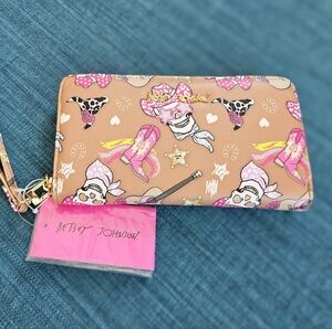 Betsey Johnson Skull Cowboy Wristlet/Wallet